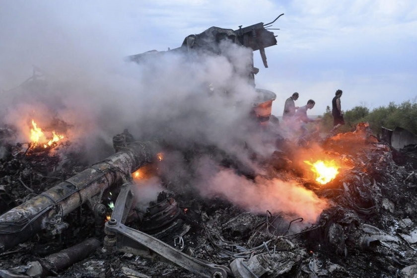 Miejsce gdzie spadł zestrzelony boeing 