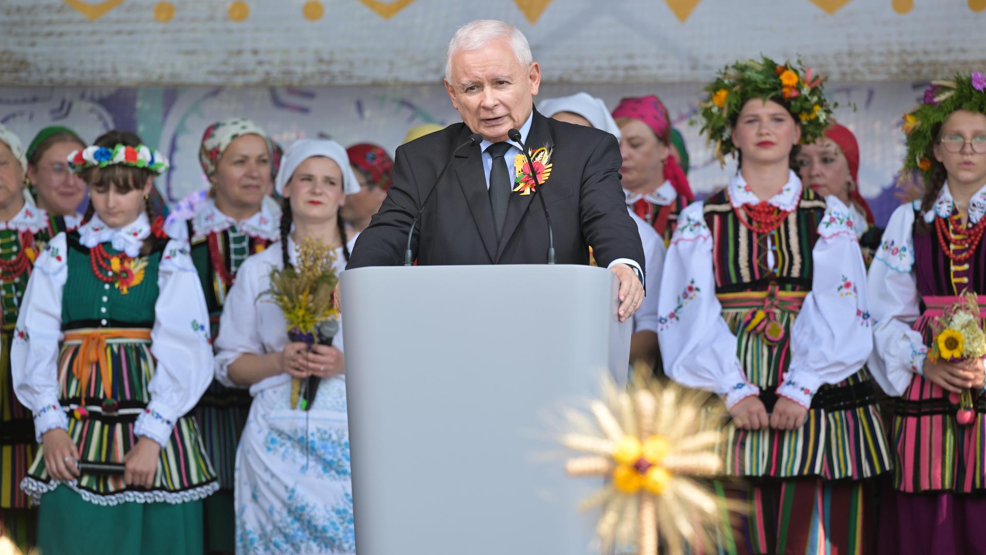 Jarosław Kaczyński na spotkaniu w ramach kampanii wyborczej