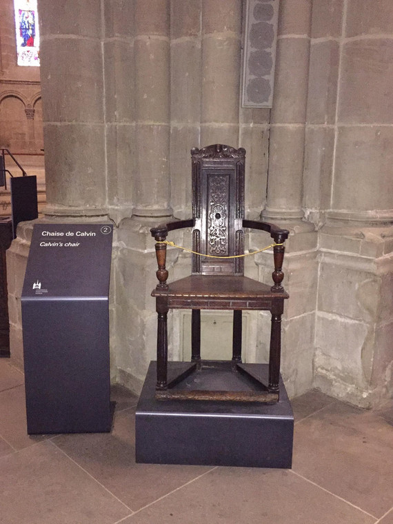 Krzesło Jana Kalwina w katedrze św. Piotra w Genewie