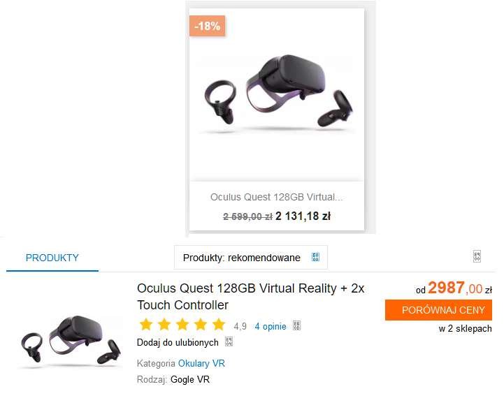 fałszywy sklep oferta oculus