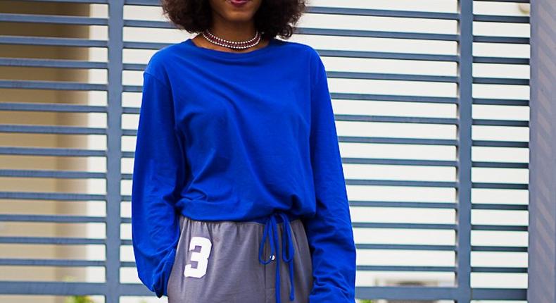 Ezinne Chinkata styles a men's loungewear into a fab look