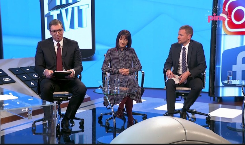 Aleksandar Vučić,  Ljiljana Smajlović i Nilan Antonijević