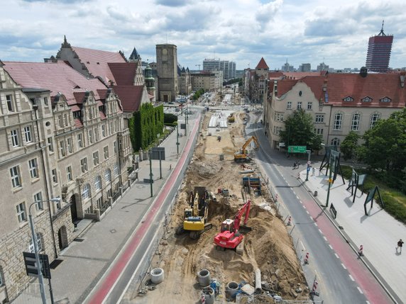 Trwa przebudowa kolejnego fragmentu ul. św. Marcin fot. PIM