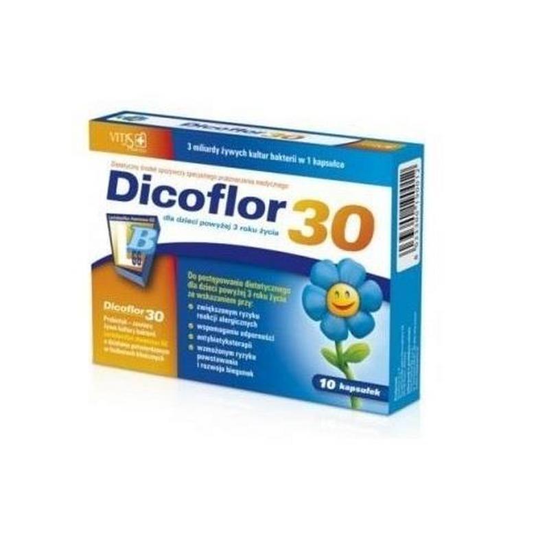 Dicoflor 30 (ulotka) - kapsułki i saszetki, dawkowanie leku