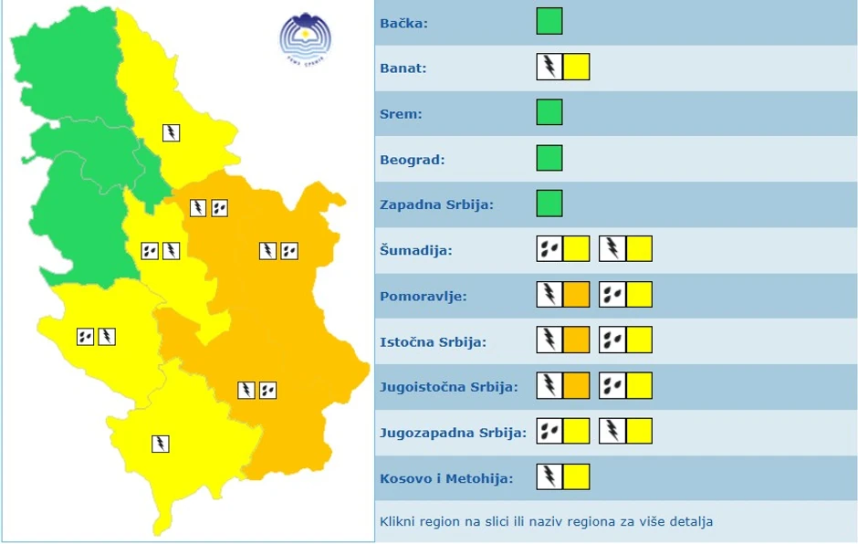 Meteoalarm za subotu