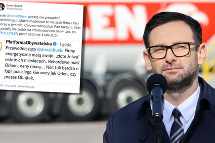 Obajtek odgryza się Tuskowi na Twitterze. Poszło o marże Orlenu