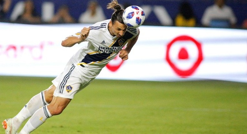 Swedish striker Zlatan Ibrahimovic of the Los Angeles Galaxy, shown scoring on a July header against Orlandio City, was named Major League Soccer Newcomer of the Year on Monday