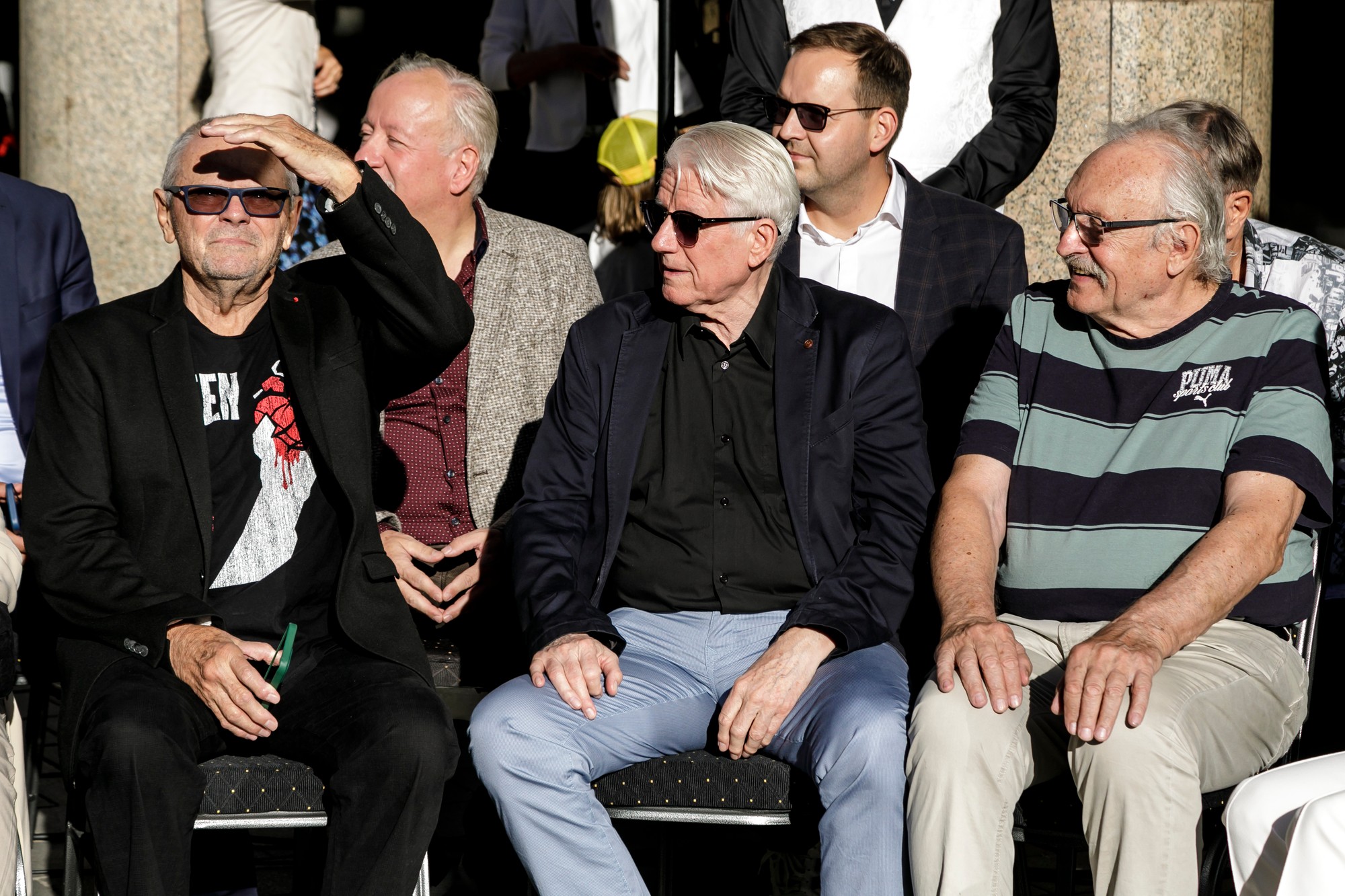 Zľava herci Milan Kňažko, Emil Horváth a František Kovár. 
