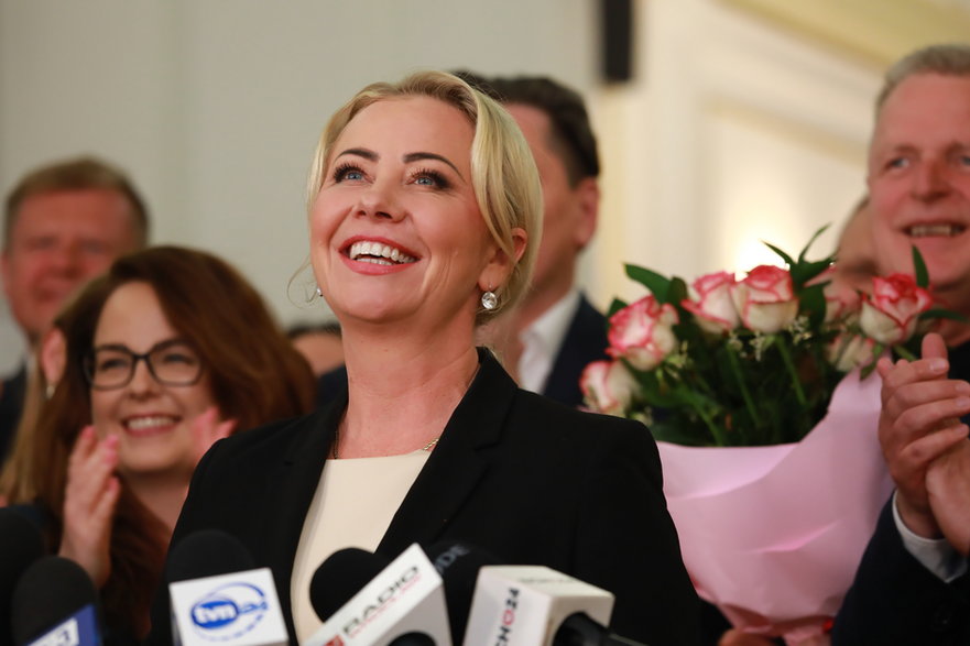 Izabela Bodnar po ogłoszeniu sondażowych wyników niedzielnych wyborów prezydenta Wrocławia