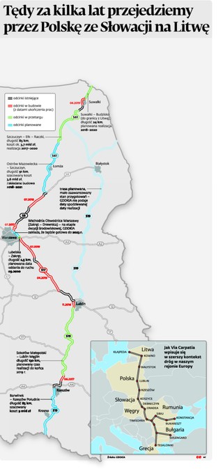 Via Carpatia: Do końca 2023 r. tędy przejedziemy ze Słowacji na Litwę
