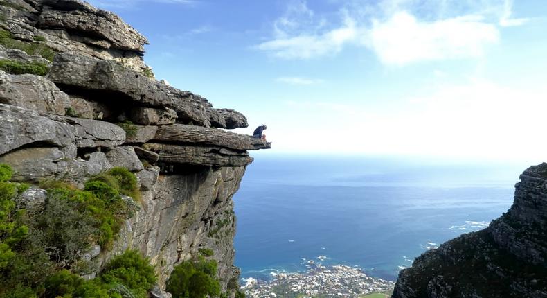 'The Diving Board' is the perfect Table Mountain picture opportunity
