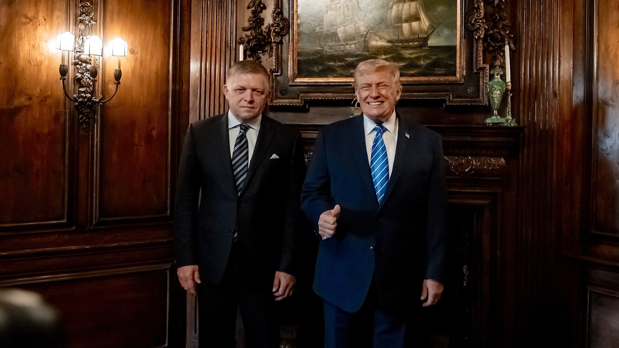 Predseda vlády Slovenskej republiky Robert Fico a prezident Spojených štátov Donald Trump