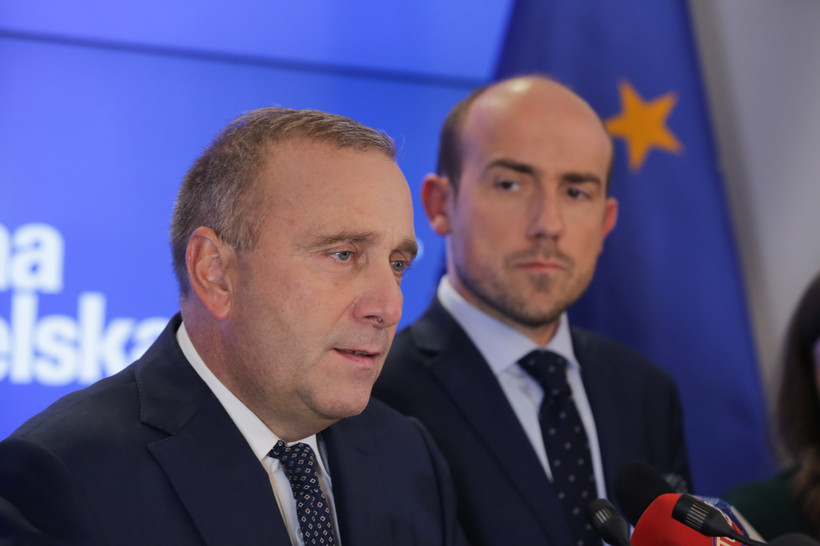 Przewodniczący PO Grzegorz Schetyna oraz wiceprzewodniczący PO Borys Budka