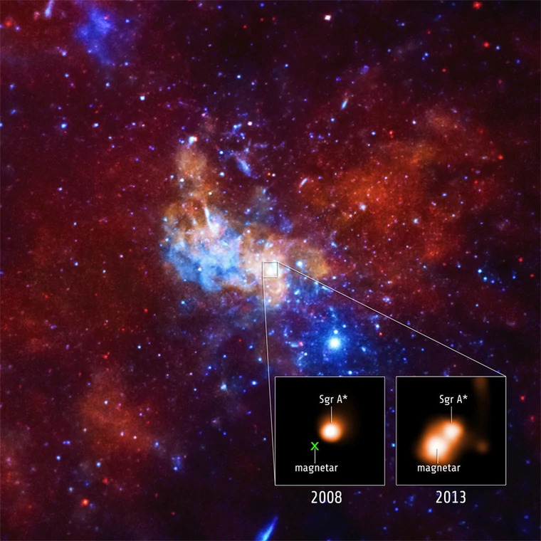 Magnetar znajdujący się w niedalekiej odległości od supermasywnej czarnej dziury