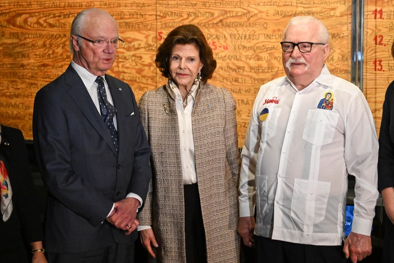 Lech Wałęsa, król Karol XVI Gustaw, królowa Sylwia