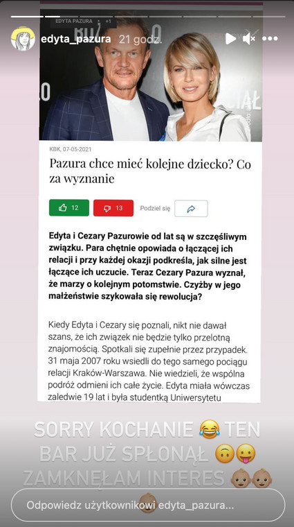 Edyta Pazura nie planuje mieć kolejnych dzieci 