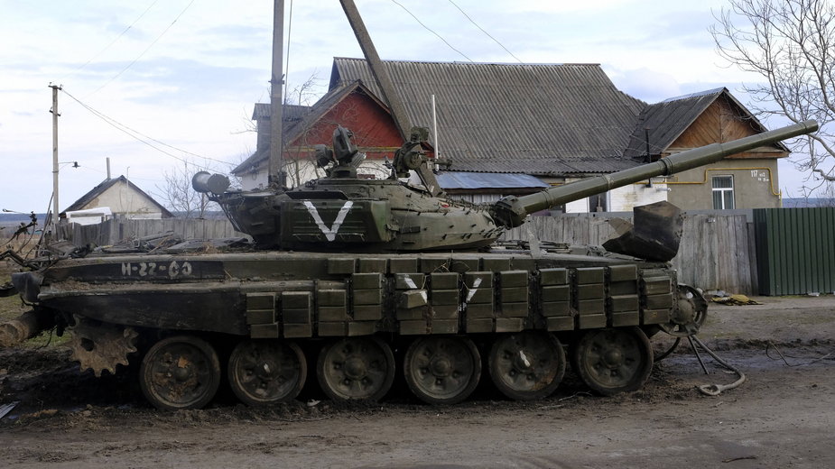 Porzucony rosyjski czołg w Borodziance