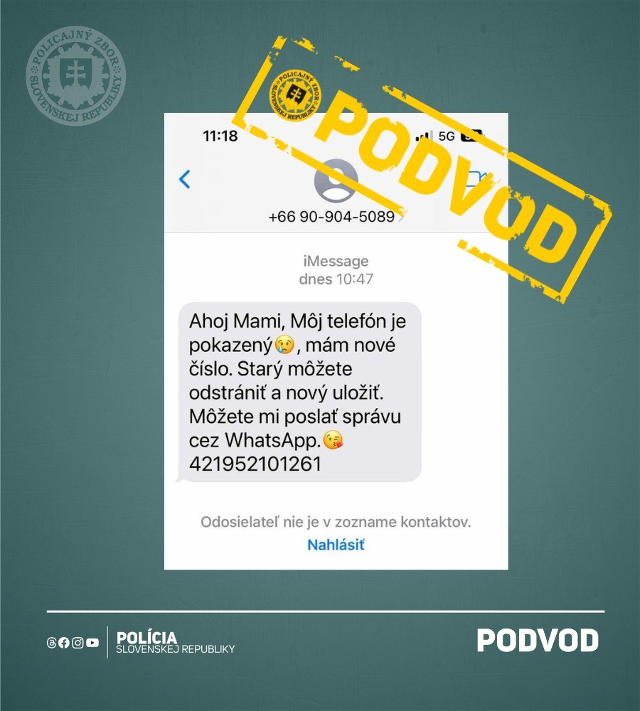 Polícia upozorňuje, aby ľudia v žiadnom prípade neodpovedali na správu.