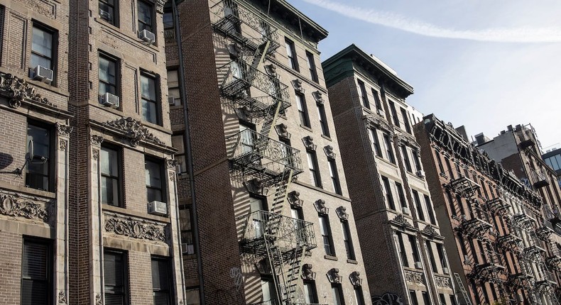 Apartment buildings on Orchard Street in the Lower East Side neighborhood of New York City.Andrew Lichtenstein/Getty Images