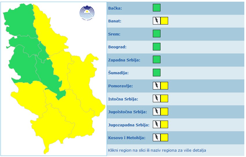 Meteoalarm za danas