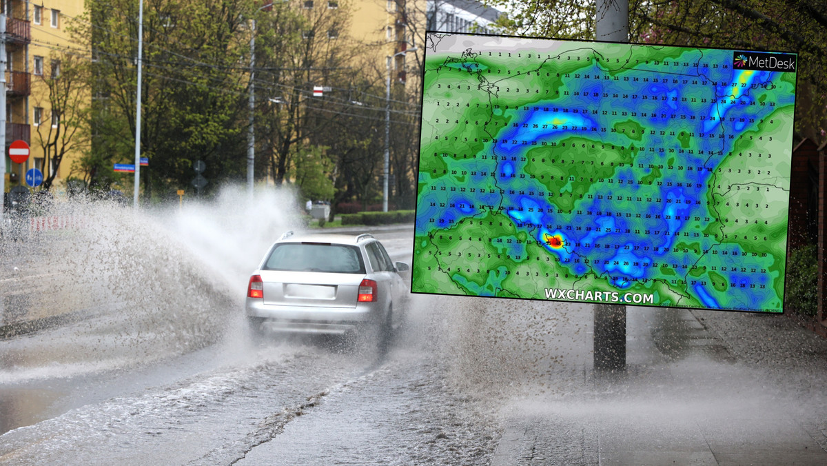 Nowe fale silnych opadów pędzą do Polski. Spadnie nawet 30 mm deszczu [MAPY]