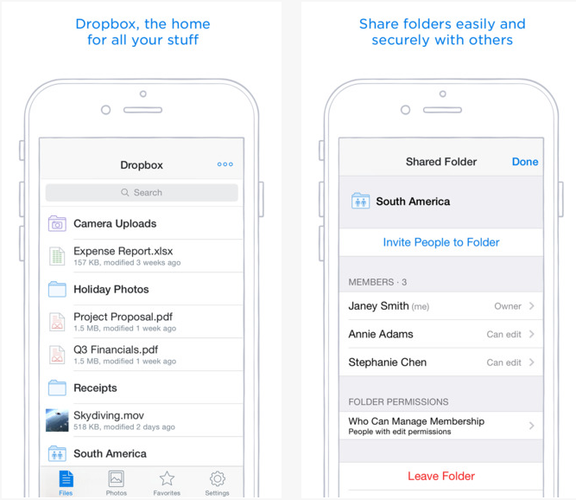 Dropbox umożliwia kompleksowe zarządzanie naszymi dokumentami i multimediami. Zapisane dane są dostępne na wszystkich urządzeniach z zainstalowaną aplikacją. Dropbox nie tylko pozwala na edytowanie tego samego dokumentu na kilku urządzeniach, ale pełni również funkcję kopii bezpieczeństwa dla naszych plików.