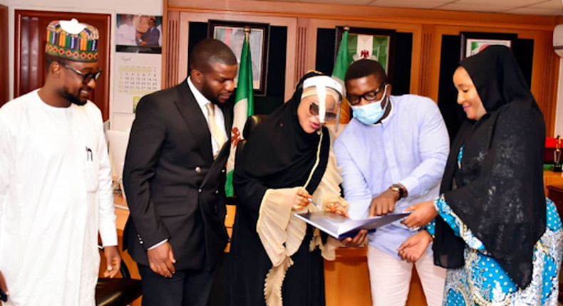 Sujimoto meets with a rare gem - the Mayor of FCT, Minister of state, Dr Ramatu Tijani Aliyu