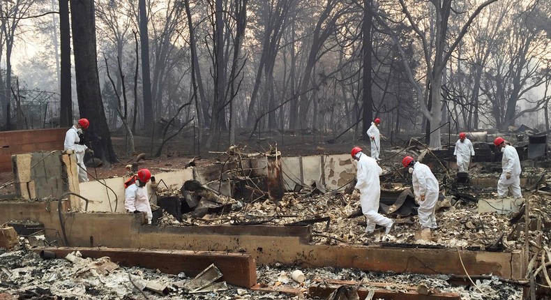 searching for bodies camp fire