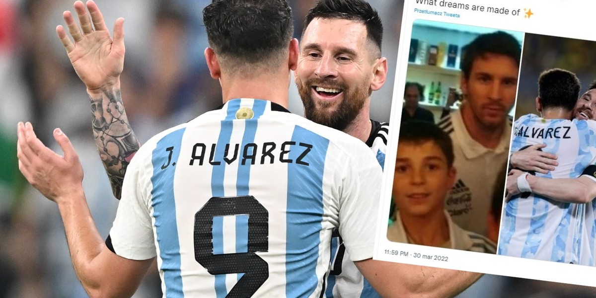 Lionel Messi i Julian Álvarez z Argentyny świętują po zdobyciu bramki w półfinale Mistrzostw Świata.