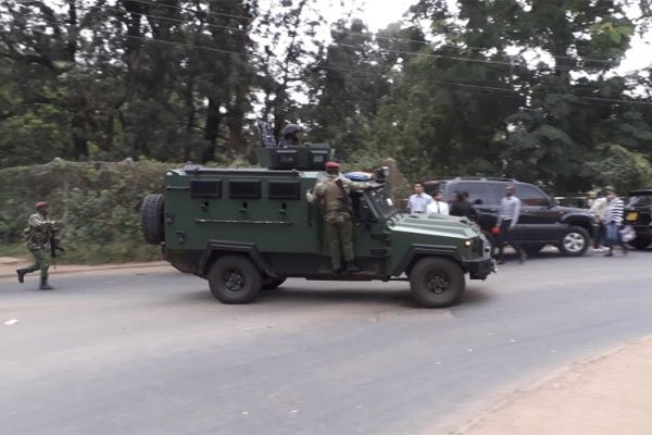 Police arriving at the Dusit complex 
