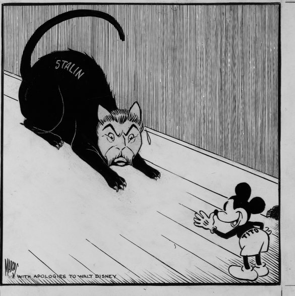 Myszka Miki kontra Stalin. Karykatura z 1949 r. 