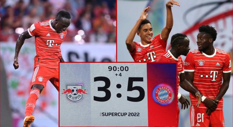 Sadio Mane scores on debut for Bayern Munich to clinch the German Super Cup against RB Leipzig