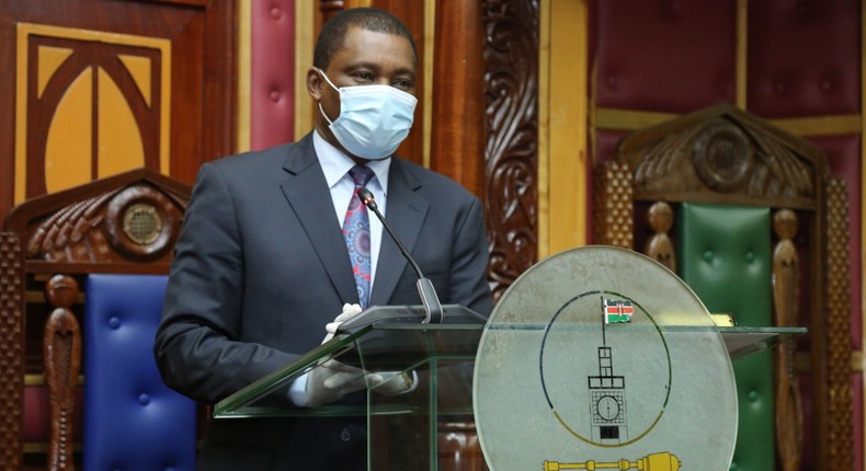 National Assembly Speaker Justin Muturi during the swearing-in of Rachael Ameso Amolo to the Parliamentary Service Commission 