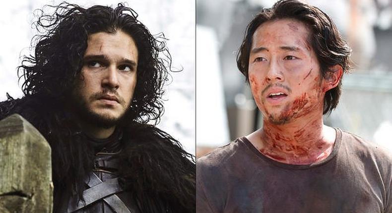 Jon Snow (Game of Thrones) and Glenn (The Walking Dead)