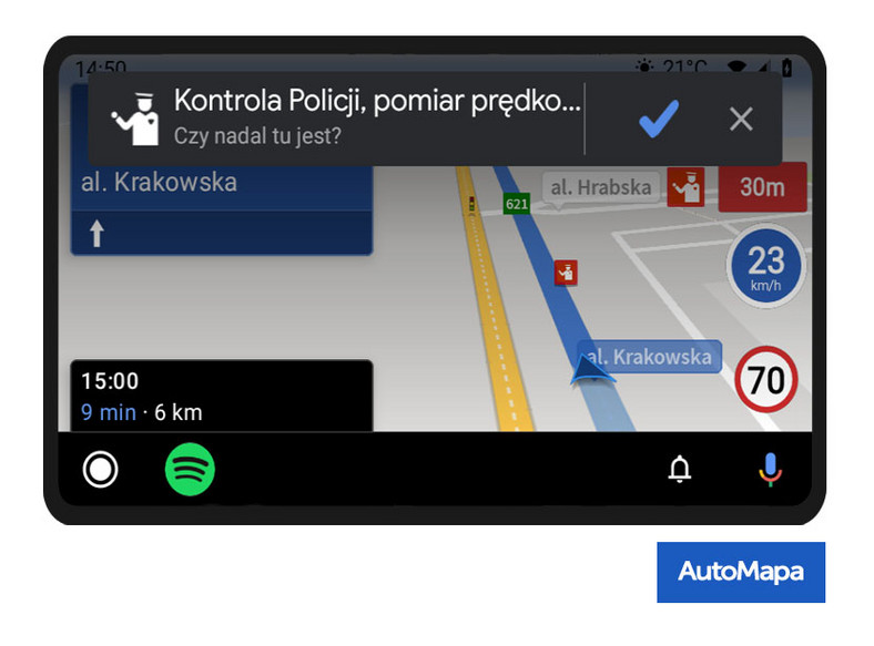 AutoMapa AutoRadar AndroidAuto