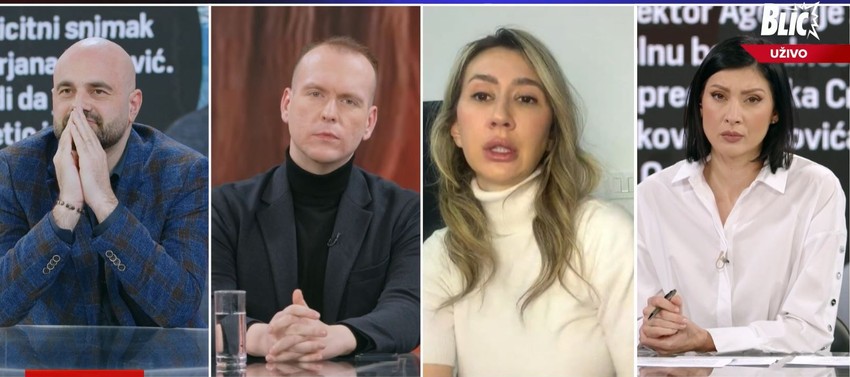 Emisija "Blic uživo", uključenje Mirjane Pajković