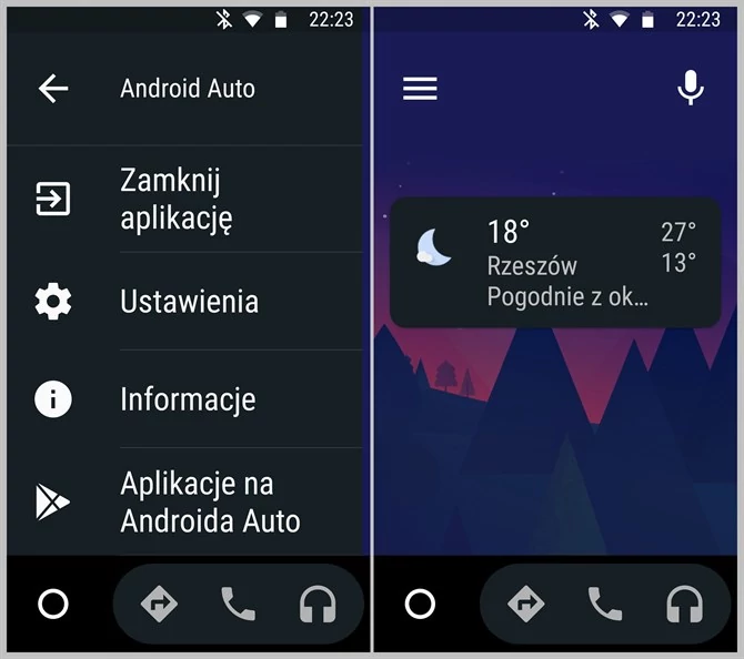 Android Auto to propozycja dla osób, które potrzebują dobrego centrum multimedialnego do samochodu. Aplikacje pozwala na interakcję za pomocą głosu lub świetnie przystosowanego do tego interfejsu.