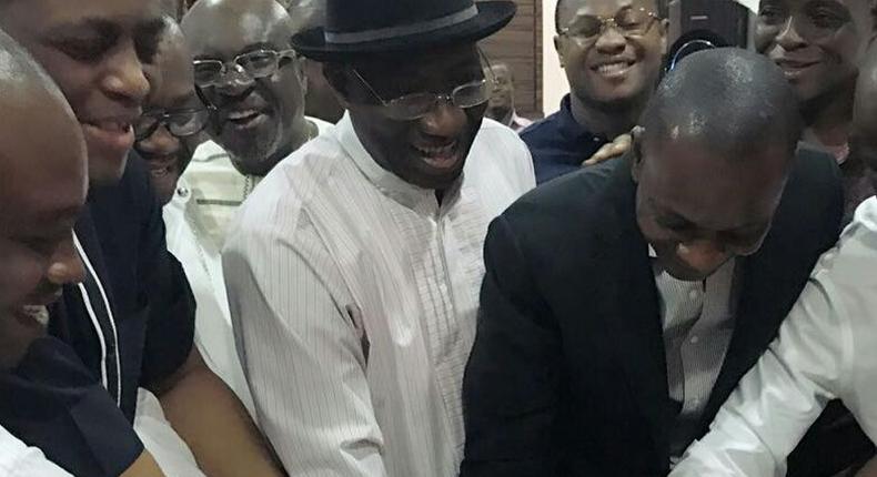 Femi Fani-Kayode with Goodluck Jonathan and other guests at the birthday