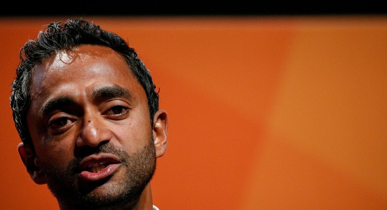 FILE PHOTO: Chamath Palihapitiya, Founder and CEO of Social Capital, presents during the 2018 Sohn Investment Conference in New York