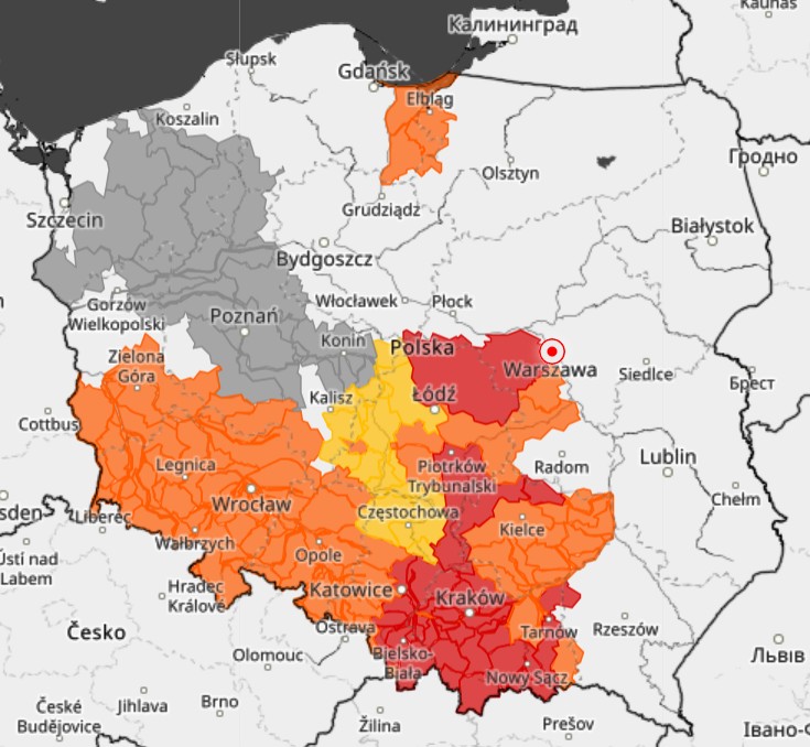 Bieżące ostrzeżenia hydrologiczne