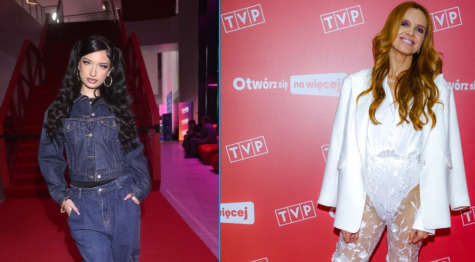 Viki Gabor i Katarzyna Burzyńska-Sychowicz na uroczystej prezentacji wiosennej ramówki TVP