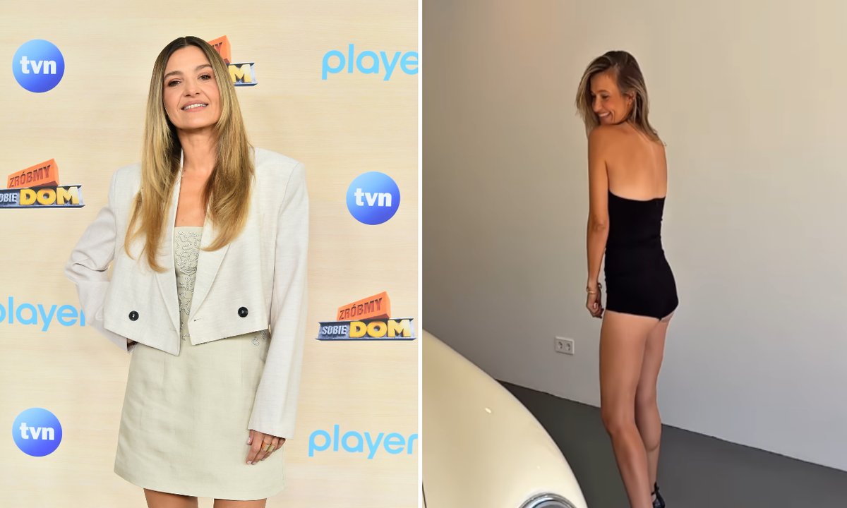 Kulisy sesji zdjęciowej. 47-letnia Joanna Koroniewska w czarnym body. "Coraz ładniejsza"