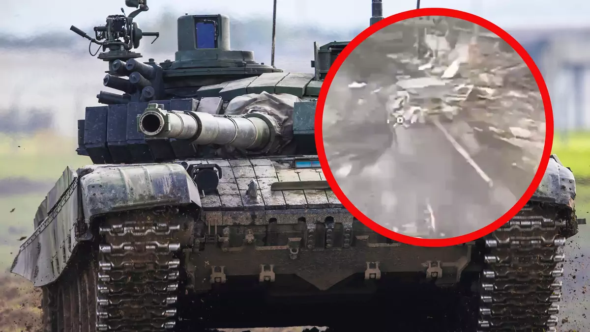 T-72 trafiony przez drona kamikadze