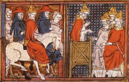 Urban II oraz bracia de Bouillon, przywódcy pierwszej krucjaty (domena publiczna)