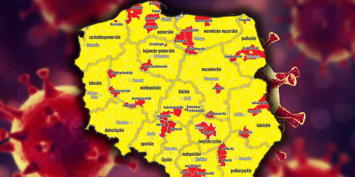 Cała Polska jest żółta. Oby cała nie stała się strefą czerwoną.