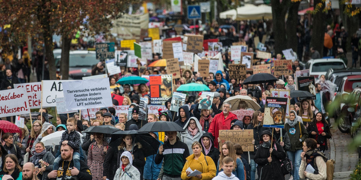 Protest w obronie polskich zwierząt 