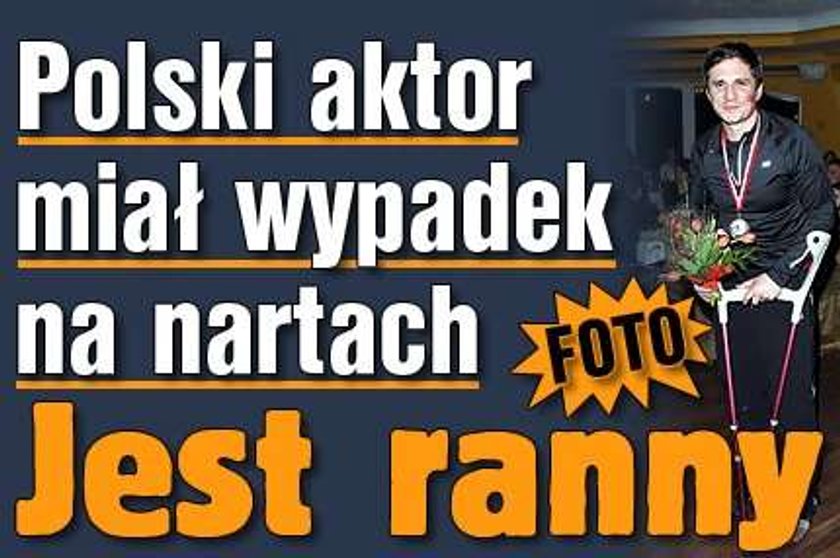 Polski aktor miał wypadek na nartach. Jest ranny. Foto