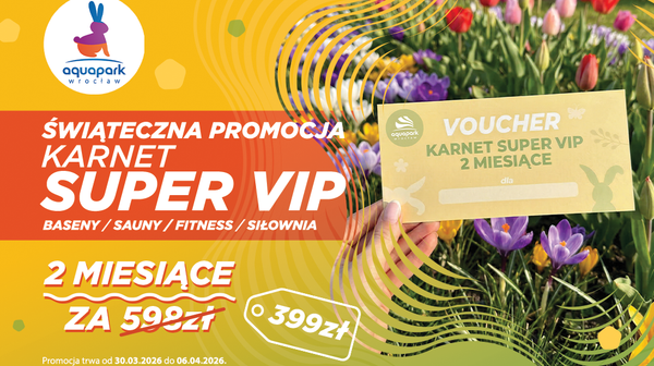 Wielkanocna promocja potrwa od 30 marca do 6 kwietnia i w tym czasie dwumiesięczny karnet Super VIP będzie można kupić nie w regularnej cenie 598 złotych, lecz za 399 zł. 