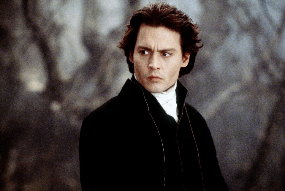 Johnny Depp w filmie "Jeździec bez głowy" w reż. Tima Burtona, 1999 r.