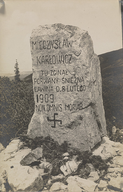 Kamień pamiątkowy w miejscu śmierci Karłowicza pod Kościelcem, Tatry